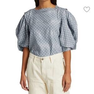 Rachel Comey Vestry Puff Sleeve Top in Light Blue size 0